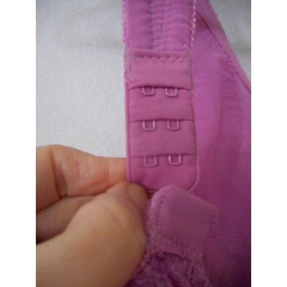 NIB Purple Lilac Front Close Wireless Posture Bra Lace 46G Woman Within - Picture 7 of 9